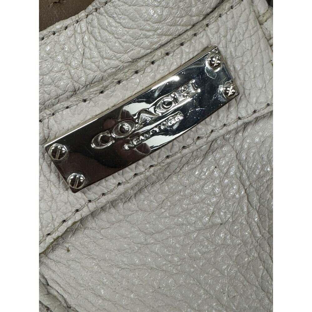 COACH Driving Loafers Fredrica Pebbled Leather Ivory Flats Slip On Womens 8B - Picture 8 of 12